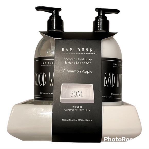 Rae Dunn “Good Witch Bad Witch” Hand Soap & Lotion & Ceramic “Soap” Dish Set - Picture 1 of 1